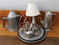Lot of Pewter and Silver Plated Items