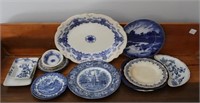 Lot of Assorted Blue and White Dishes
