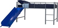 Junior Twin Metal Loft Bed with Slide