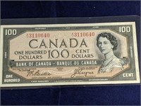 1954 Canada $100 Bill