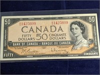 1954 Canada $50 Bill