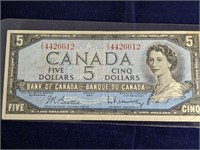 1954 Canada $5 Bill