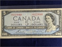 1954 Canada $5 Bill