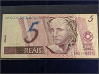 Brazil 5 Reais Note