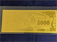 $5000 Gold Foil Note