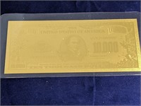 $10,000 Gold Foil Note