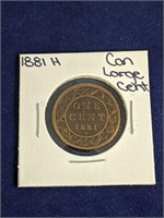 1881 H Canada Large One Cent Coin