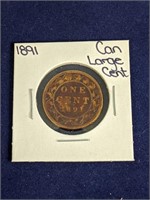 1891 Canada Large One Cent Coin