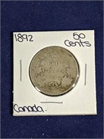1892 Canada 50 Cent Coin
