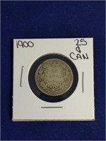 1900 Canada 25 Cent Coin