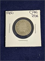 1900 Canada 25 Cent Coin