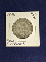 1908 Newfoundland 50 Cent Coin