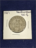 1917 Newfoundland 50 Cent Coin