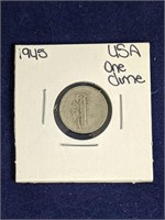 1945 USA 10 Cent Coin