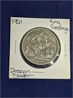 1951 King George Dragon Slayer Coin