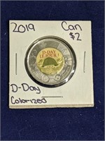 2019 Canada D-DAY Colorized $2 Coin