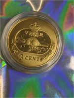 2001 24k Gold Plated 3 Cent Coin to Commemorate 3
