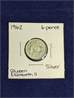 1962 UK Silver 6 Pence
