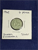 1962 UK Silver 6 Pence