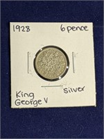 1928 UK Silver 6 Pence