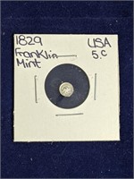 1829 USA 5c Franklin Mint Replica Coin