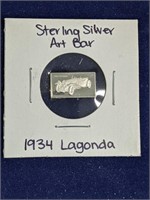 1934 Lagonda Sterling Silver Art Bar