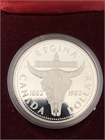 1982 Silver Canada 100 Year Regina Dollar coin