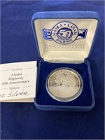 1992 1Oz Silver Alaskan Highway Medallion