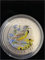 2013 Canadian 25 cent Silver coloured Meadowlark