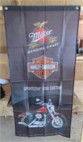 Miller Draft/Harley Davidson banner 48" x 21"
