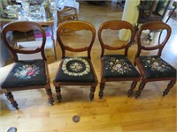 4 needle point chairs
