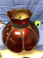 Red Tiffany Style Glass Hanging Lamp with globe