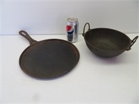 Cast griddle and pot