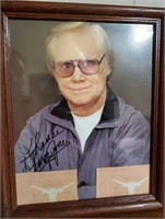 Autographed George Jones Framed Picture w/Tickets