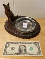 Vintage Bronzed Dog Ashtray Holder
