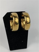 18K Hollow Gold Hoop Earrings