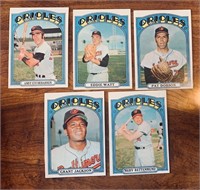 Five 1972 Topps Baseball Cards