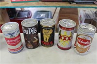5 Vintage Collectible Beer Cans (see Below)