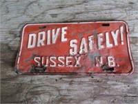 Drive safely Sussex plate