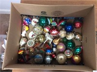 Box of Vintage Christmas Ornaments & Bubble Lights