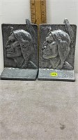 PAIR OF VINTAGE HAND POURED ALUMINUM BOOK ENDS