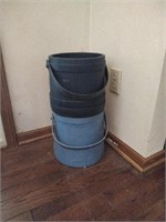 2 wooden pails