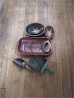 Large woodenware lot 3. Scoops too