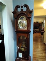 Spiegel grandfather clock. 82 inches. Papers and