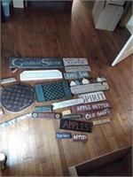 Lot wooden signs