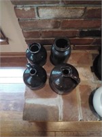 4 PC brown pottery