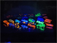 (18) UV Active Glow In The Dark Cars