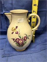 Antique Pitcher with purple flowers