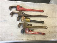 Lot of Pipe Wrenches