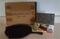 NEW cast iron griddle & bacon oress